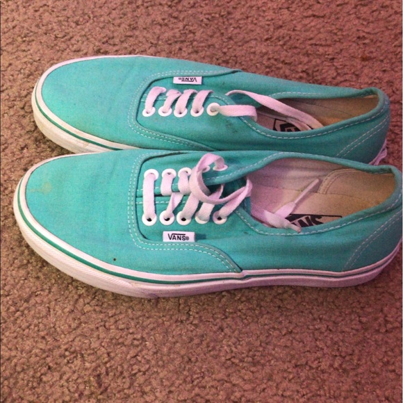 teal vans authentic low rise shoes - Picture 2 of 3